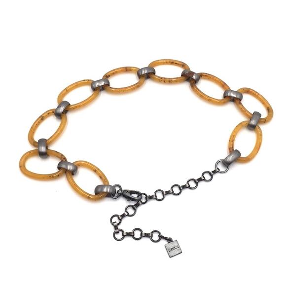 Chico’s faux tortoiseshell links belt acrylic - Picture 1 of 10
